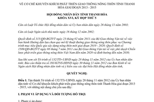 Nghị quyết 44/2012/NQ-HĐND phát triển giao thông nông thôn Thanh Hóa