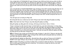 Thông tư 45/2012/TT-BGDĐT mẫu bằng tốt nghiệp cao đẳng