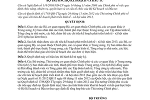 Quyết định 1655/QĐ-BKHĐT giao chỉ tiêu kế hoạch phát triển kinh tế xã hội 2013