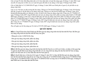 Quyết định 1623/QĐ-UBND 2012 công bố Bộ Đơn giá xây dựng công trình Hà Nam