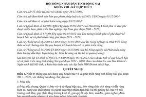 Nghị quyết 54/2012/NQ-HĐND quy hoạch bảo vệ và phát triển rừng Đồng Nai