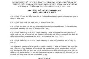 Nghị quyết 62/2012/NQ-HĐND hỗ trợ sinh viên là người dân tộc thiểu số Đồng Nai