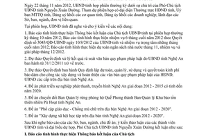 Thông báo 716/TB-UBND kết luận của Phó Chủ tịch Ủy ban nhân dân tỉnh