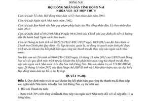 Nghị quyết số 65/2012/NQ-HĐND mức trích từ khoản thu hồi qua công tác thanh tra