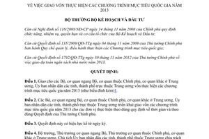 Quyết định 1658/QĐ-BKHĐT năm 2012 giao vốn thực hiện Chương trình mục tiêu quốc