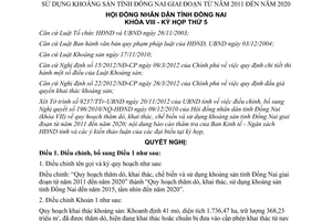Nghị quyết 57/2012/NQ-HĐND bổ sung NQ 196/2010/NQ-HĐND khoáng sản Đồng Nai