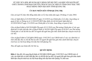 Quyết định 2502/QĐ-UBND 2012 sửa đổi thù lao lãnh đạo chuyên trách hội đặc thù Quảng Trị