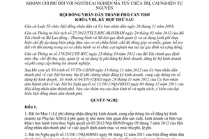 Nghị quyết số 15/NQ-HĐNDND bãi bỏ lệ phí đăng ký kinh doanh Cần Thơ