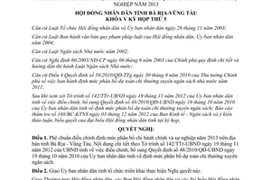 Nghị quyết 16/2012/NQ-HĐND phân bổ chi quản lý hành chính sự nghiệp 2013 Bà Rịa Vũng Tàu