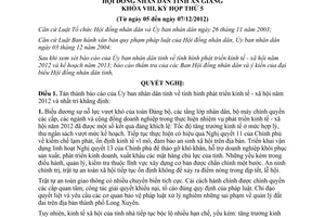 Nghị quyết số 14/2012/NQ-HĐND nhiệm vụ kinh tế xã hội năm 2013 An Giang