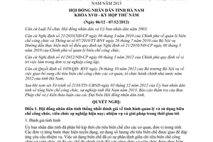 Nghị quyết số 15/2012/NQ-HĐND biên chế công chức viên chức Hà Nam 2013