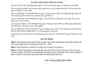 Quyết định 43/2012/QĐ-UBND chính sách khuyến khích đầu tư phát triển cụm CN