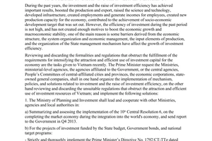 Directive No. 32/CT-TTg  on the removal of the barriers and the completion