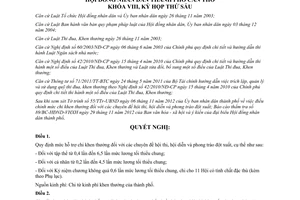 Nghị quyết 14/2012/NQ-HĐND mức hỗ trợ chi khen thưởng đối với chuyên đề