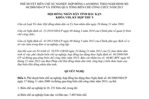 Nghị quyết 17/NQ-HĐND 2012 biên chế sự nghiệp hợp đồng tổng biên chế công chức 2013 Bắc Kạn