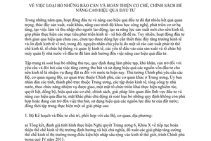 Chỉ thị 32/CT-TTg năm 2012 loại bỏ những rào cản hoàn thiện cơ chế chính sách