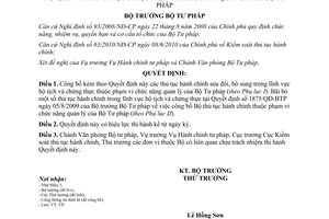 Quyết định 3814/QĐ-BTP năm 2012 thủ tục hành chính sửa đổi lĩnh vực hộ tịch chứng thực Bộ Tư pháp