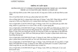 Thông tư liên tịch 36/2012/TTLT-BCT-BCA-BTP-BYT-VKSNDTC-TANDTC hướng dẫn xử lý