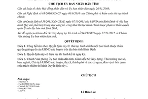 Quyết định 2743/QĐ-CTUBND năm 2012 công bố thủ tục hành chính mới của Bình Định