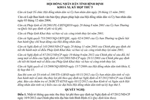 Nghị quyết 24/2012/NQ-HĐND mức thu thủy lợi phí theo quy định tại Nghị định 67