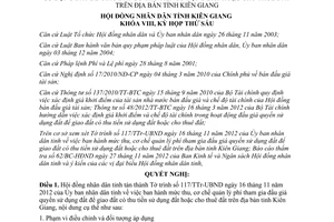 Nghị quyết 84/2012/NQ-HĐND mức thu cơ chế quản lý phí tham gia đấu giá