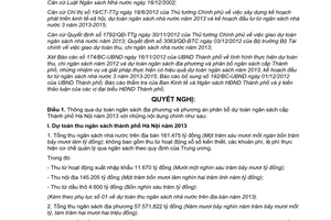 Nghị quyết 19/2012/NQ-HĐND dự toán ngân sách địa phương phân bổ ngân sách Hà Nội 2013