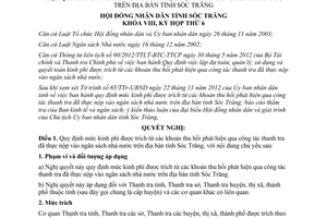 Nghị quyết 24/2012/NQ-HĐND mức kinh phí được trích từ khoản thu hồi phát hiện