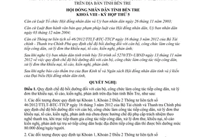 Nghị quyết 26/2012/NQ-HĐND chế độ bồi dưỡng đối với cán bộ công chức