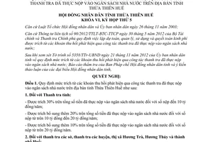 Nghị quyết 13/2012/NQ-HĐND mức trích từ khoản thu hồi phát hiện qua thanh tra
