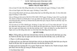 Nghị quyết 18/2012/NQ-HĐND mức kinh phí được trích từ khoản thu hồi phát hiện