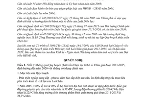 Nghị quyết 38/2011/NQ-HĐND phát triển Điện lực Lai Châu 2011 2015 2020