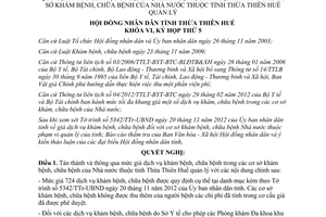 Nghị quyết 17/2012/NQ-HĐND mức giá dịch vụ khám chữa bệnh trong cơ sở khám chữa