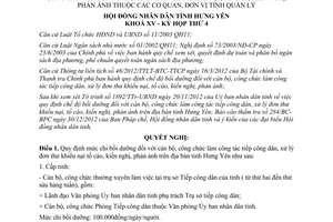 Nghị quyết 30/2012/NQ-HĐND mức chi bồi dưỡng cán bộ công chức tiếp công dân