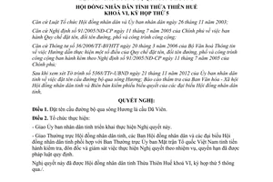 Nghị quyết 22/NQ-HĐND năm 2012 đặt tên cho cầu đường bộ qua sông Hương