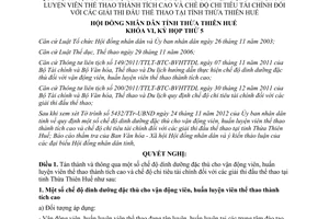 Nghị quyết 19/2012/NQ-HĐND chế độ dinh dưỡng đặc thù cho vận động huấn luyện