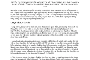 Hướng dẫn 64-HD/BTGTW tuyên truyền Nghị quyết 21-NQ/TW