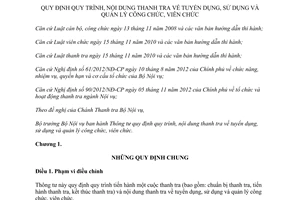 Thông tư 09/2012/TT-BNV quy trình nội dung thanh tra tuyển sử dụng quản lý