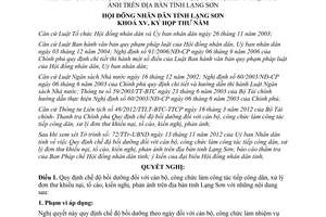 Nghị quyết 98/2012/NQ-HĐND chế độ bồi dưỡng đối với cán bộ công chức tiếp dân