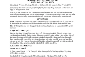 Nghị quyết 21/2012/NQ-HĐND Yên Bái Kế hoạch phát triển kinh tế xã hội 2013