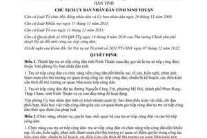 Quyết định 2541/QĐ-UBND 2012 tổ chức của trụ sở tiếp công dân Ninh Thuận