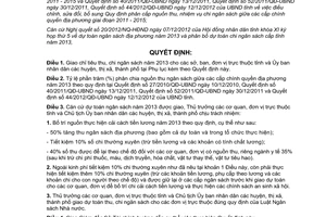 Quyết định 682/QĐ-UBND năm 2012 giao dự toán ngân sách địa phương 2013