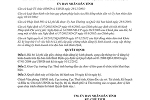 Quyết định số 45/2012/QĐ-UBND Lệ phí cấp giấy chứng nhận đăng ký kinh doanh