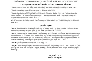 Quyết định 6319/QĐ-UBND năm 2012 Chương trình xây dựng và triển khai an toàn