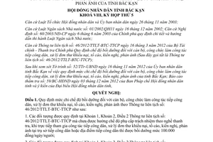 Nghị quyết 27/2012/NQ-HĐND mức chi chế độ bồi dưỡng đối với cán bộ công chức