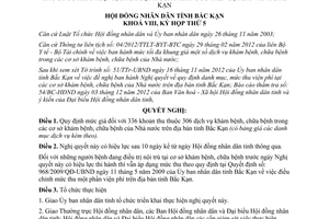 Nghị quyết 30/2012/NQ-HĐND mức giá dịch vụ khám chữa bệnh tại cơ sở Nhà nước
