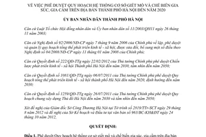 Quyết định 5791/QĐ-UBND năm 2012 phê duyệt Quy hoạch hệ thống cơ sở giết mổ