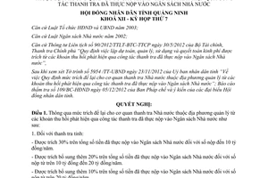 Nghị quyết 69/2012/NQ-HĐND quy định mức trích để lại cho thanh tra Nhà nước