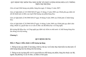 Thông tư 26/2012/TT-BKHCN kiểm tra nhà nước chất lượng hàng hóa lưu thông