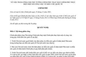 Nghị quyết 84/NQ-CP năm 2012 phân công Thủ tướng Chính phủ thay mặt Chính phủ