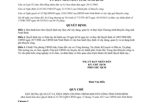 Quyết định 31/2012/QĐ-UBND Quy chế Chương trình khuyến công Ninh Bình